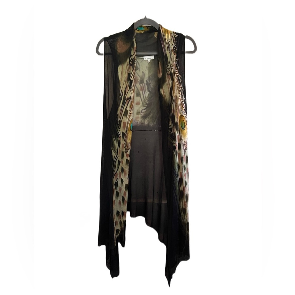 Adore Peacock Feather Kimono/Duster/Scarf